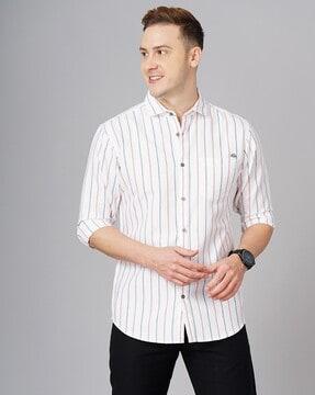 Striped Slim Fit Cotton Shirt
