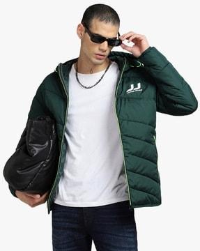 Zip-Front Hooded Puffer Jacket