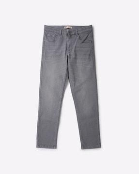 Light-Wash Mid-Rise Jeans