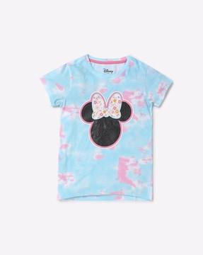Minnie Mouse Print Crew-Neck T-Shirt