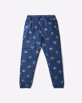Graphic Print Joggers with Drawstring Waist