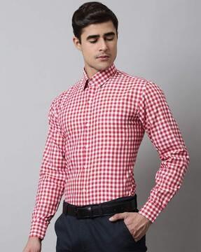 checks-striped-collar-shirt