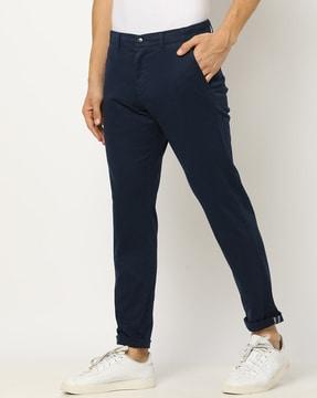 Mid-Rise Flat Front Trousers