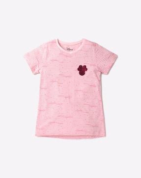 Minnie Mouse Print Round-Neck T-Shirt