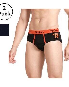 Pack of 2 Cotton Briefs with Elasticated Waist