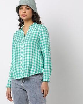Checked Shirt with Roll-Up Sleeves