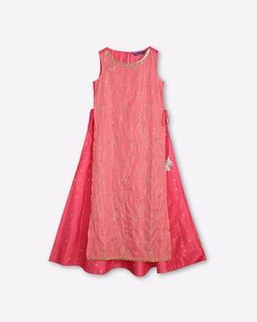 Embroidered Flared Dress