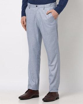 Slim Fit Flat-Front Trousers
