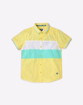 Colourblock Shirt with Contrast Tipping