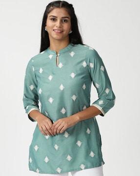 Embroidered Tunic with Sequins Lace