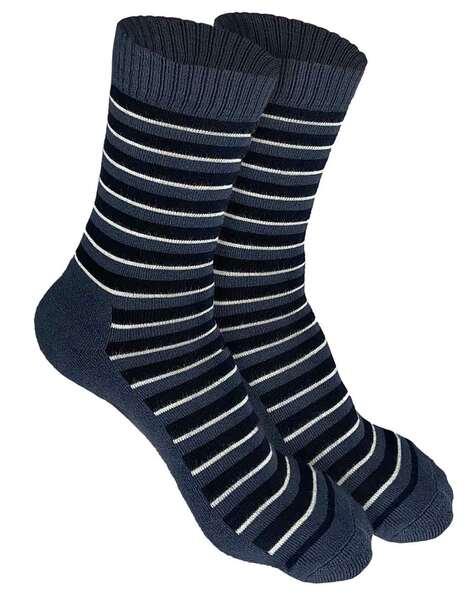 Pack of 2 Striped Mid-Calf Length Socks