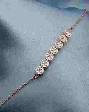 925 Sterling Silver Rose Gold Bubble Bracelet