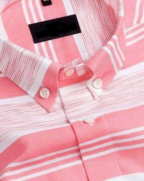 Striped Shirt with Button-Down Collar