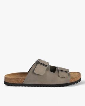 Dual-Strap Sandals with Buckle Accent