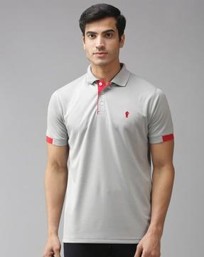 Polo T-Shirt with Ribbed Hems