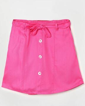 Button-Front A-Line Skirt