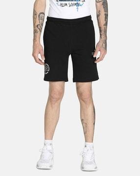 Mid-Rise Shorts with Elasticated Waistband