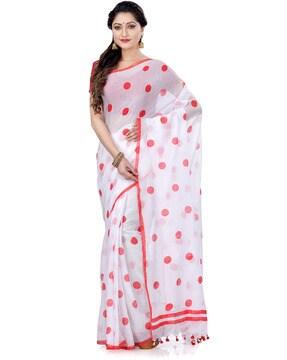 Traditional Saree with Polka-Dot Print