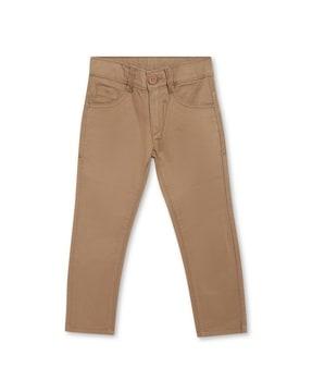Flat-Front Mid-Rise Trousers