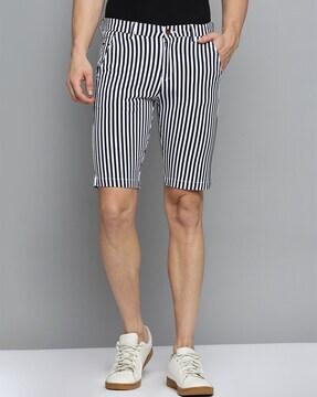 Striped Flat Front Shorts