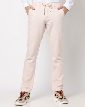 Slim Fit Trousers with Drawstring