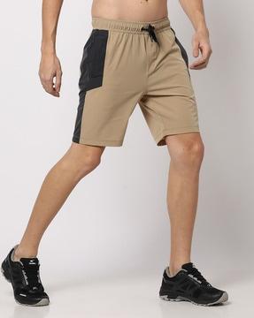 Shorts with Contrast Panel