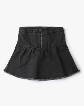 A-Line Skirt with Frayed Hems