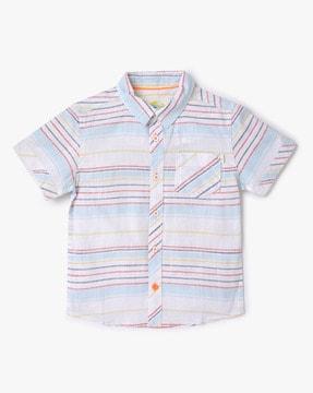 Striped Shirt with Patch Pocket