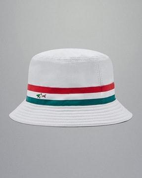 bucket-hat-with-striped-ribbon-&-metallic-shark