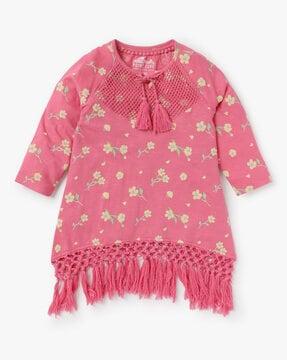 Floral Print Crochet Top