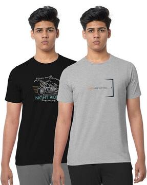 Pack of 2 Graphic Print Crew-Neck T-Shirts