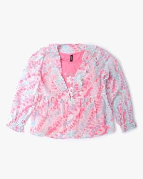 Printed Top with Ruffles