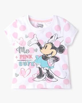 Minnie Mouse Print Crew-Neck T-Shirt