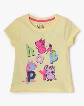 Peppa Pig Print Round-Neck T-Shirt