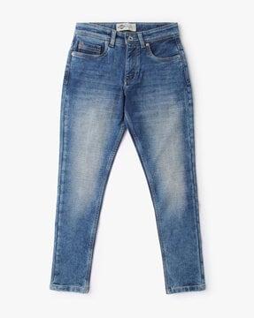 Heavily Washed Skinny Fit Jeans