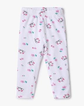 Printed Cotton Leggings with Elasticated Waist