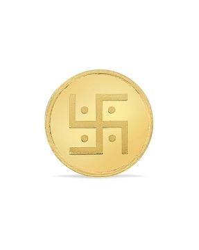 2 Gram 24 Karat (999) Swastik Round Gold Coin