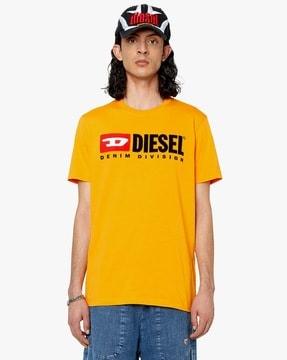 T-DIEGOR-DIV Slim Fit Crew-Neck T-Shirt with Logo Print