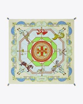 Carousel Double-Sided Silk Square Scarf