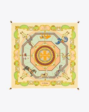 Carousel Double-Sided Silk Square Scarf