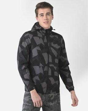 Printed Hooded Jacket with Insert Pockets