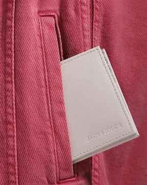 Men Brand Debossed Leather Bi-Fold Wallet