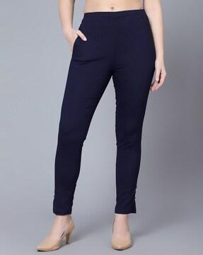 Mid-Rise Pants with Zip Pockets