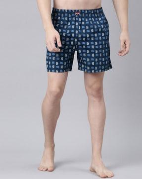 Printed Cotton Boxers with Elasticated Waist