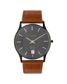 NQ1683NL01 Edge Brown Dial Leather Strap Watch
