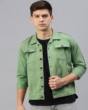 Slim-Fit Button-Down Jacket with Flap Pockets