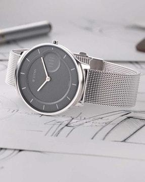 NQ1843SM01 Edge Watch with Grey dial in steel case and mesh strap