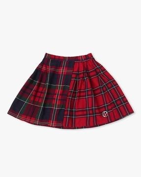 Checked Flared Skirt
