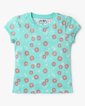 aop-floral-print-round-neck-t-shirt