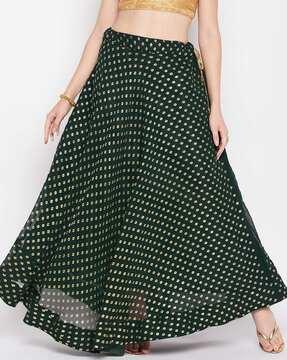 Printed Georgette Flared Maxi Skirt